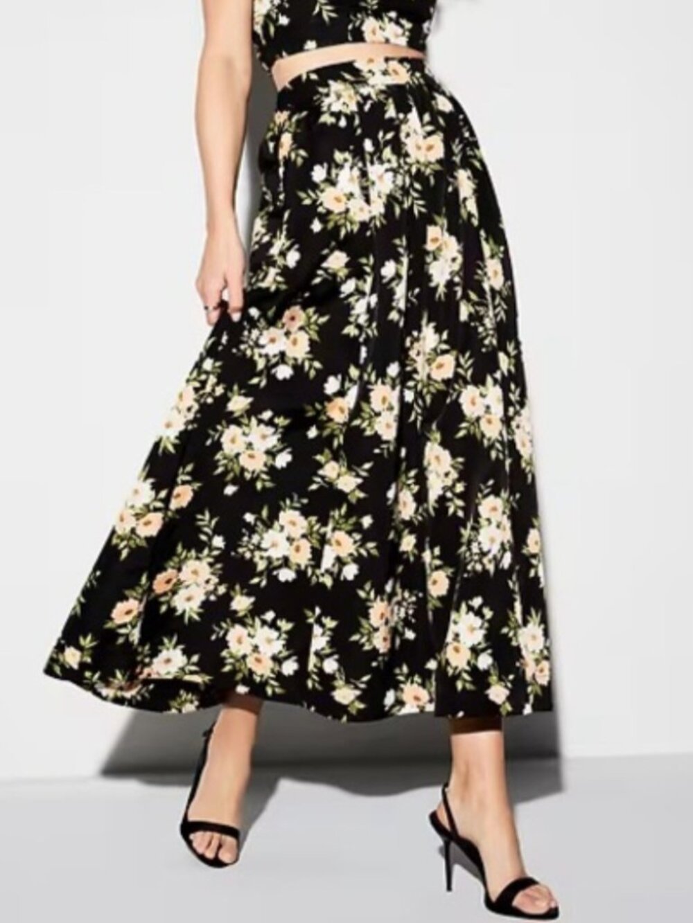 The Occasion by Old Navy High-Waisted Taffeta Midi Skirt Petite Small